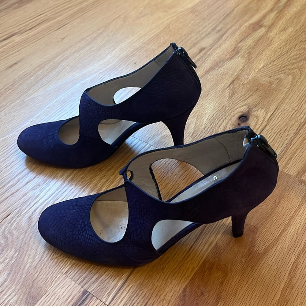 De Maria Argentine Leather Pumps Size 6 Purple